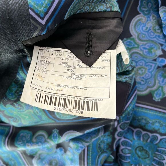 Etro navy blue blazer wool‎ silk blend - Picture 10 of 12